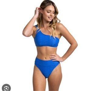 Rhythm Bikini Set | Blue One-Shoulder | XS